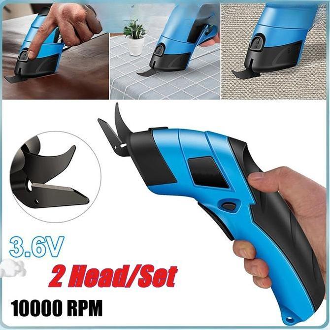 RURI 3.6v/2000mah Gunting Elektrik Pemotong Kain Portabel Elektrik Kepala Pemotong Kain Tergantikan
