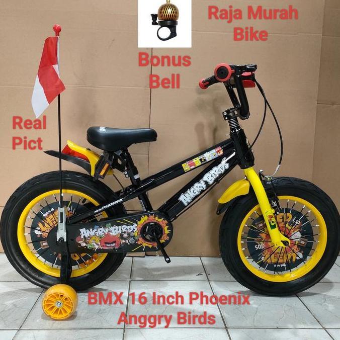 Terbaru Sepeda Anak Bmx Phoenix 16 Inch Anggry Birds Ban Jumbo Musik Lampu Sepeda Anak Laki Laki Bmx