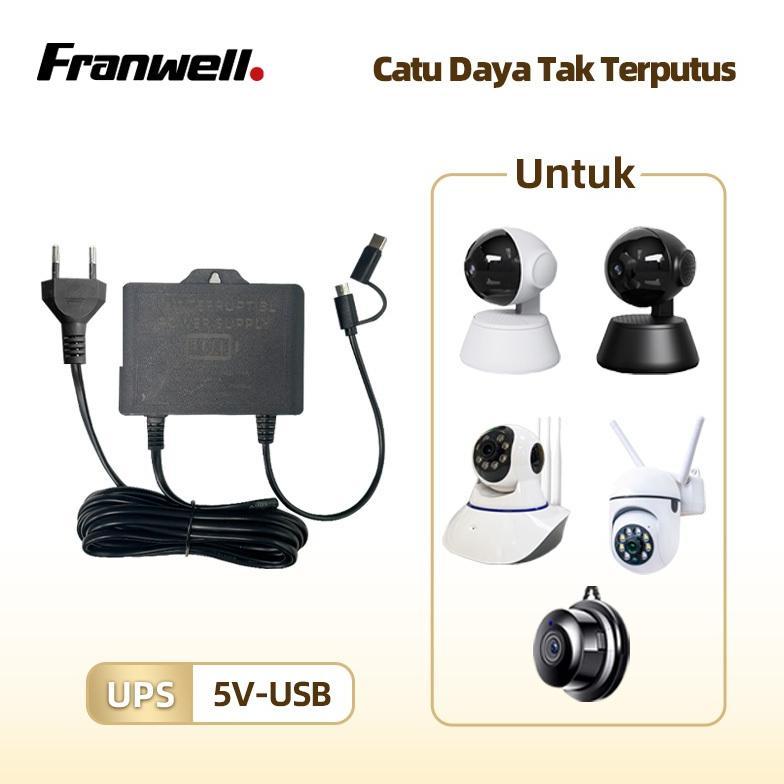 Franwell UPS 5V 12V untuk CCTV Modem Tetap Nyala 6 Jam Saat Mati Lampu Baterai Cadangan Anti Maling