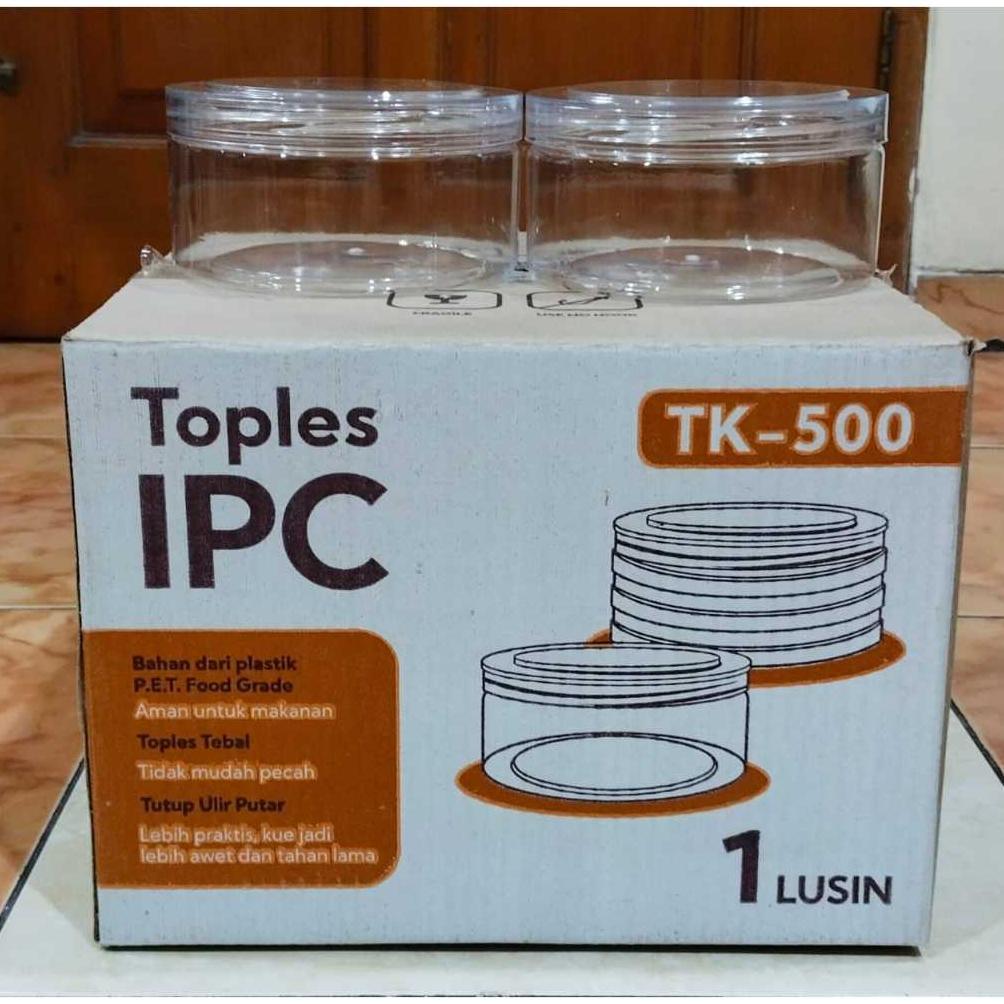 BANMOTSTORE Toples Kue Nastar 500 Gram ANTI PECAH Tutup Ulir / Toples IPC TK-500 / Model Bulat