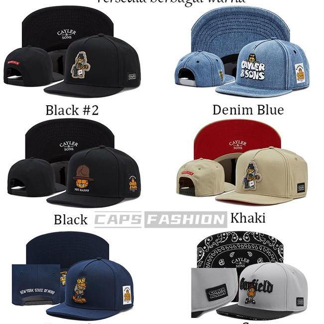 Topi Snapba Garfield Hip Hop Fashion Bordir Me Tide Untuk Pria Dan Wanita Caps Hat Topi Cowok Jeans 