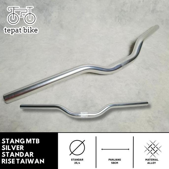 Stang Sepeda MTB Silver Standar Taiwan Stang Rise Alloy CO