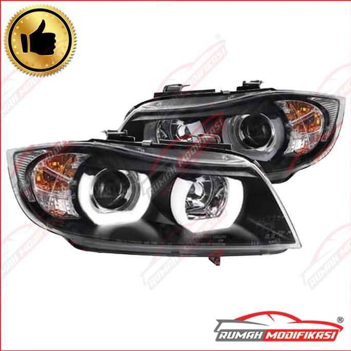 HEADLAMP - BMW E90 LCI 2009 - SONAR - ANGEL EYES - LED - BLACK