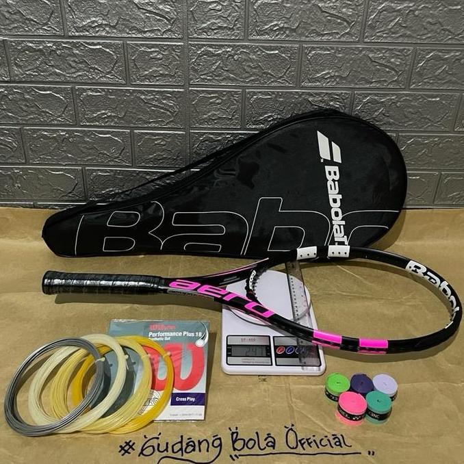 Raket Tenis Babolat Premium Aero Pro Drive Pink + Senar ( sudah terpasang ) gratis Tas CO