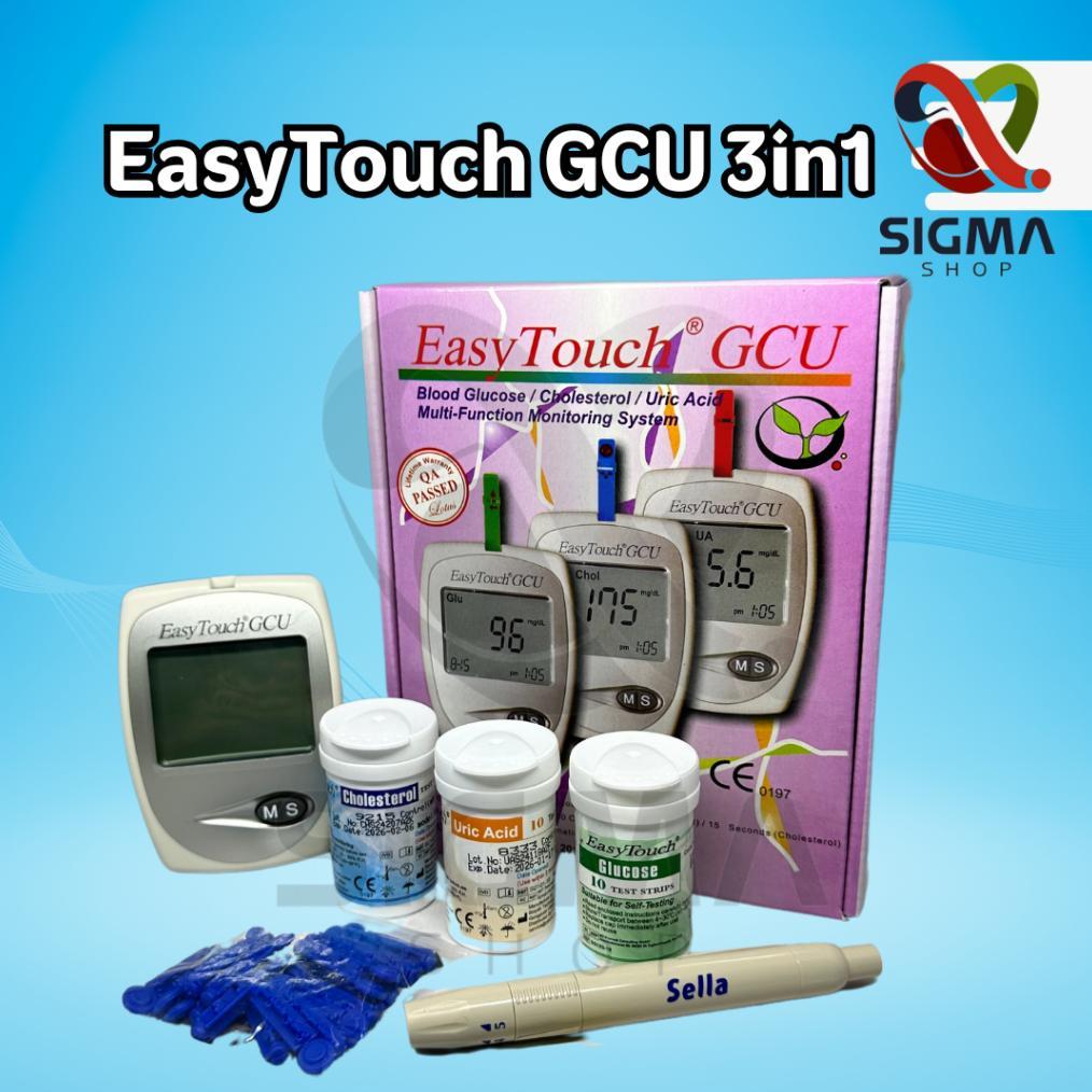 Easy Touch GCU 3 In 1 | Alat Cek Gula Darah | Alat Cek Kolestelor Asam Urat dan Gula Darah | Alat Ce