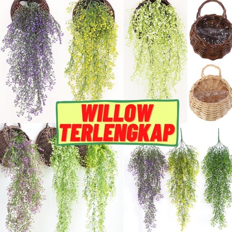 Bisa Cod Ya Kak Bunga Plastik Anggrek Gantung Artificial Daun Hiasan Dinding Artificial Fake Leaf Hi