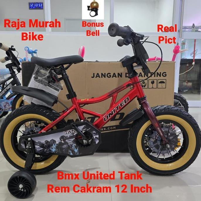 Sepeda Anak Laki Laki Bmx 12 Inch United Tank Rem Cakram Sepeda Anak Bmx United Tank Rem Cakram 12 I