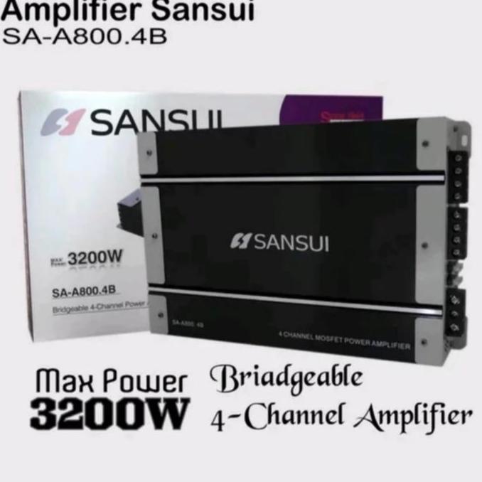 Power Amplifier Mobil 4 Channel Sansui Sa - A800.4P Original Kualitas Terbaik Harga Termurah