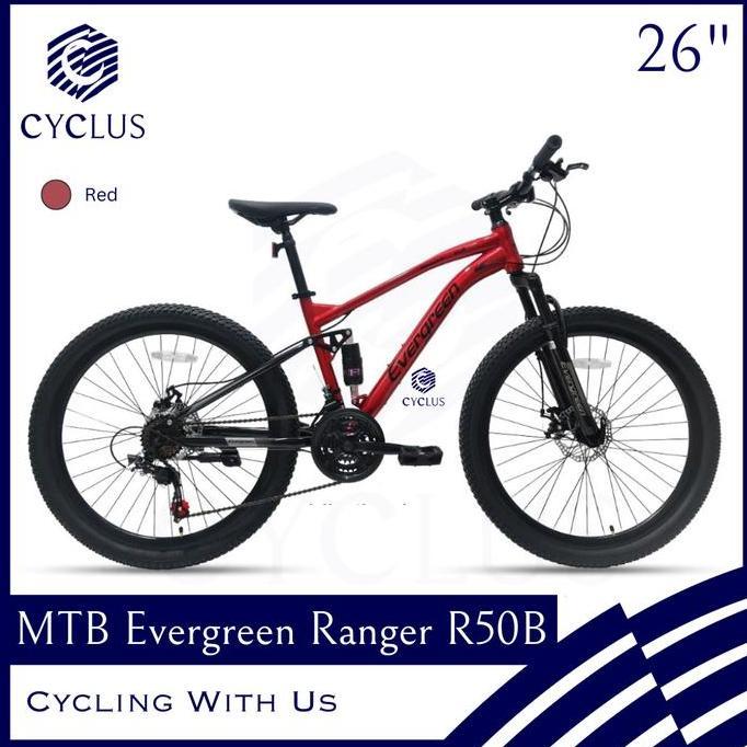 Sepeda Gunung Mtb Evergreen Ranger R50B R50 Suspensi Suspension 26 Inch Anak Remaja Dewasa