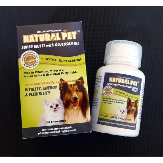 NaturalPet Vitamin Glucosamine Suplemen Tulang Sendi Anjing Kucing Tua