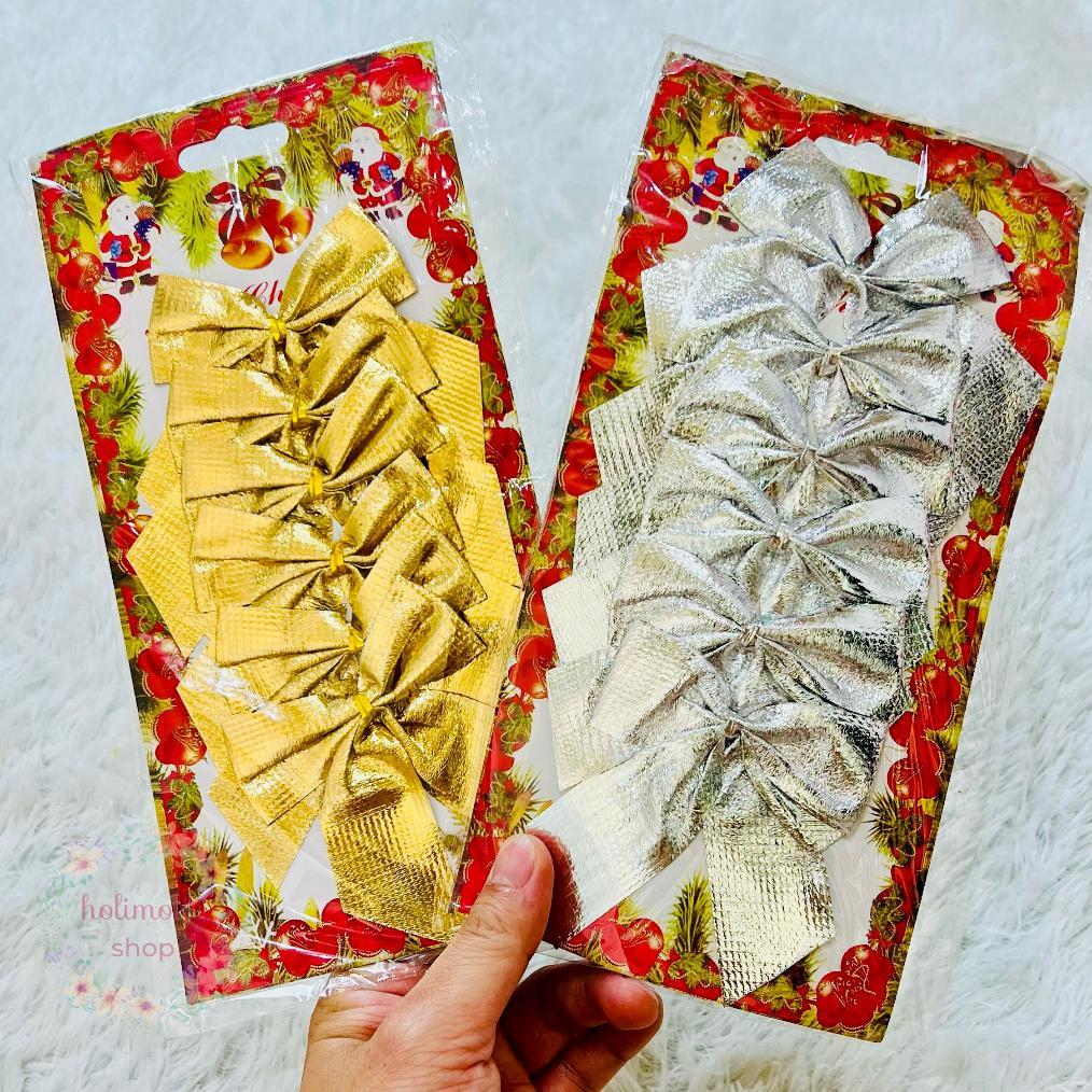 Zaenstorages Pita Pohon Natal - Dekorasi Hampers Natal - Hiasan Gantungan Pita Lonceng Pohon Natal B