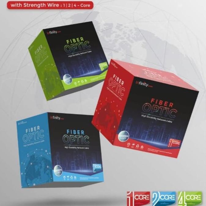 KABEL FO FIBER OPTIK 4 CORE 3 SLING DROPCORE 4 CORE 3 SLING OUTDOOR 1000 METER ORIGINAL DAN TERPERCA