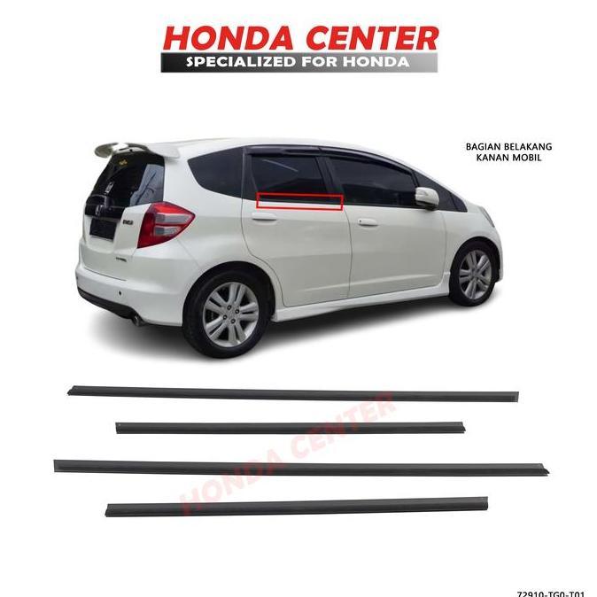 pelipit karet kaca pintu luar untuk mobil jazz s rs ge8 2008 2009 2010 2011 2012 2013 2014 set 4 pin