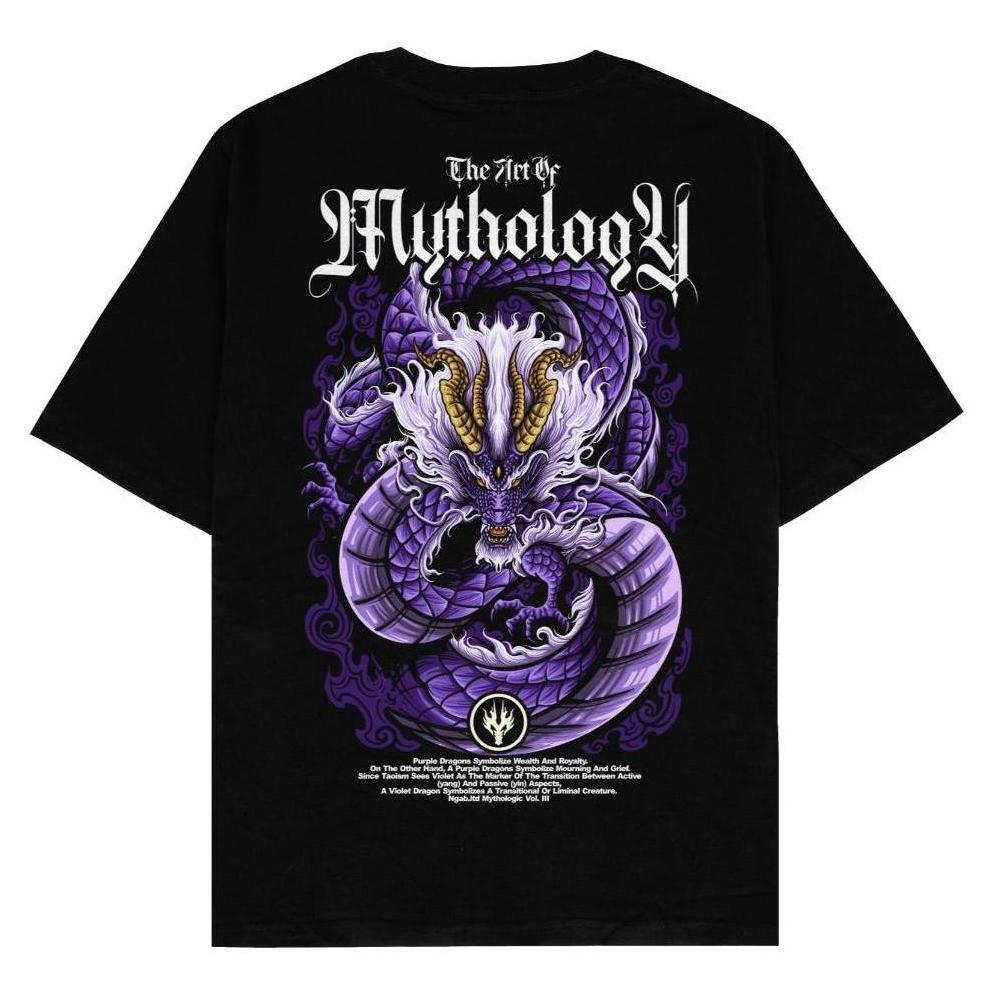 Kaos Baju Distro Sablon Glow In The Dark The Art Of Mythologyc V.3 Unisex Hitam Pria Wanita Cotton C