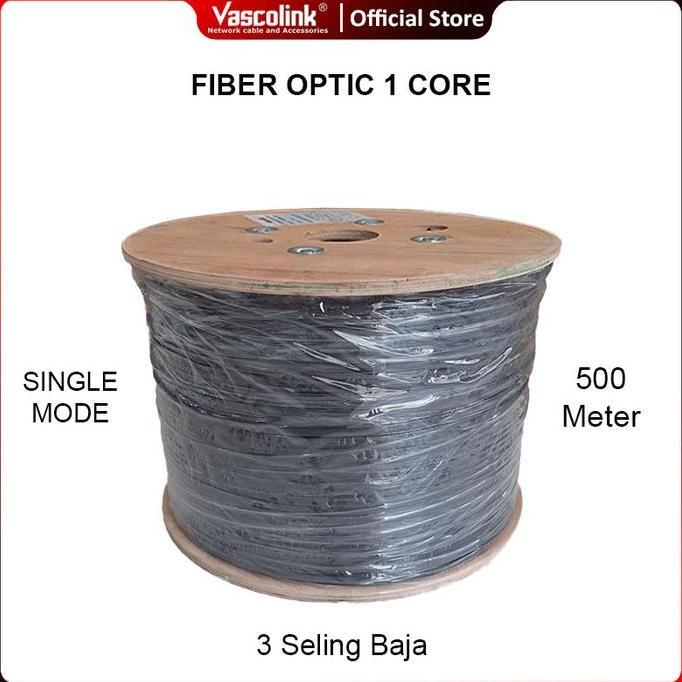 KABEL DROP WIRE OPTIK / DW FO FTTH 1 CORE /500M ORIGINAL DAN TERPERCAYA