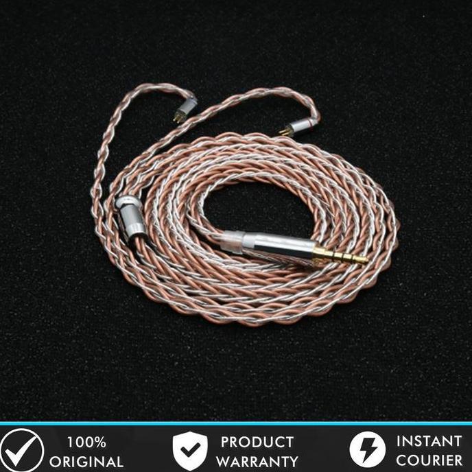 XINHS 8 Core Pure Silver Single Crystal Copper Mixed Braided Kabel Earphone  Upgrade Cable IVIPQ