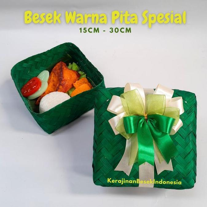 paling diminati] BESEK WARNA PITA PREMIUM BANYAK UKURAN Box nasi snack hajatan hampers hantaran mura