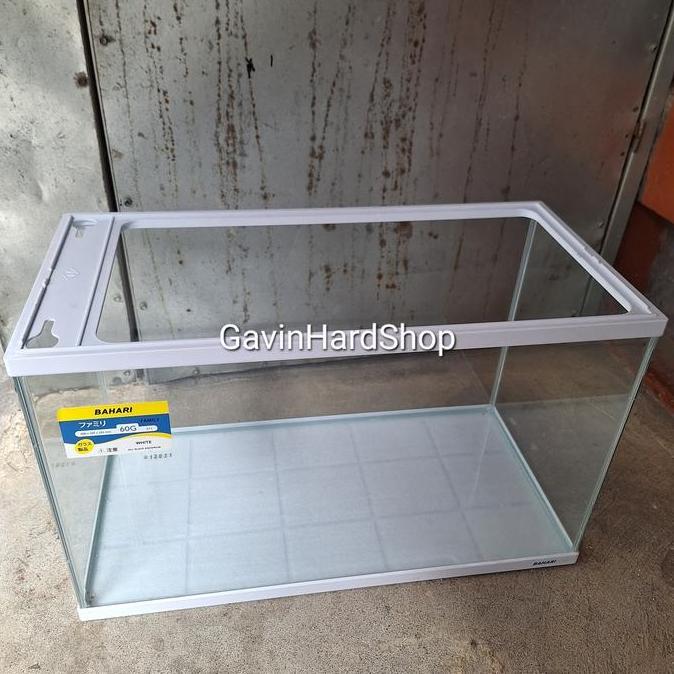 NEW Aquarium akuarium Bahari 60 cm list putih khusus kurir gosend / grab