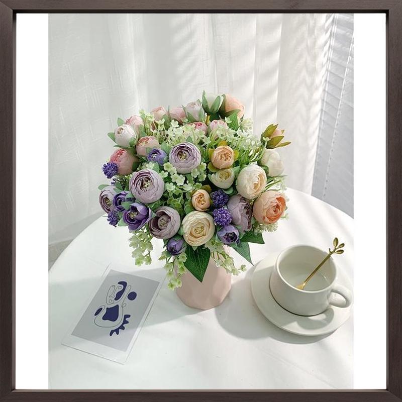 Bunga Artificial Spring Camellia Fwr Dekorasi Hias Bunga Plastik Buket Bouquet - RO30-1911 Bisa COD 