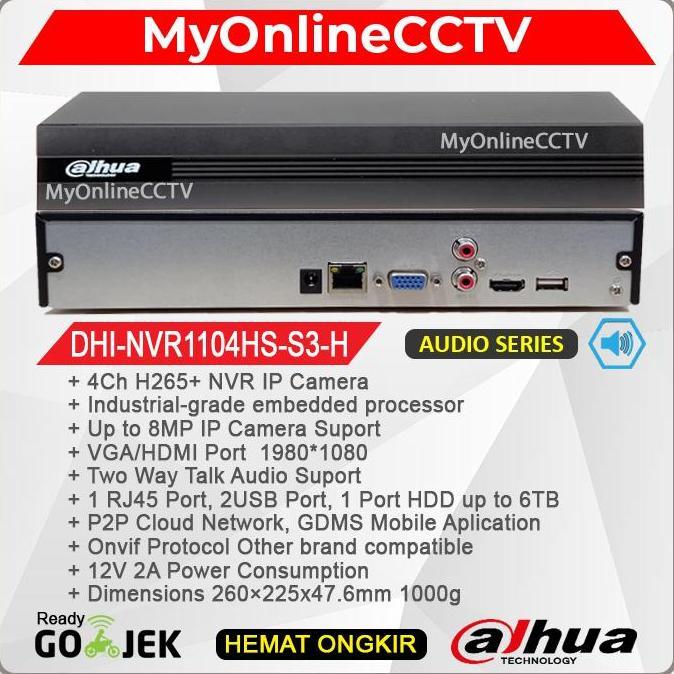 Terlaris Nvr1104Hs-S3/H Nvr Ip Camera Cctv 4Ch Dahua Bardi Hikvision