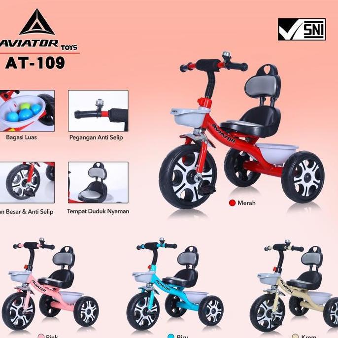 Sepeda Roda Tiga Anak Aviator At Bmx 1-3 Tahun Tricycle Aviator At-109 / Aviator At-104 / Aviator At