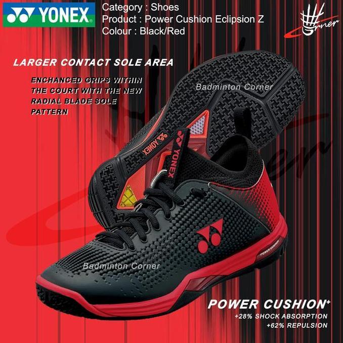 TERMURAH - Sepatu Badminton Yonex SHB Eclipsion Z2 Z 2 Black Red Original SP