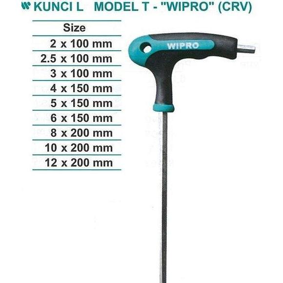 KEITH Kunci L Model T Size 5 x 150 mm Wipro