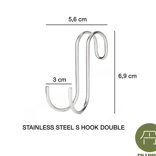 EN LIVING STAINLESS STEEL S HOOK DOUBLE / GANTUNGAN / HOOK / HANGER