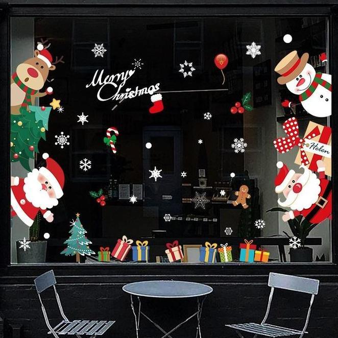 Vinnatsu Stiker Jendela Natal/ Stiker Bertema Natal/Stiker Kaca Dekorasi Natal/Stiker Jendela Edisi 