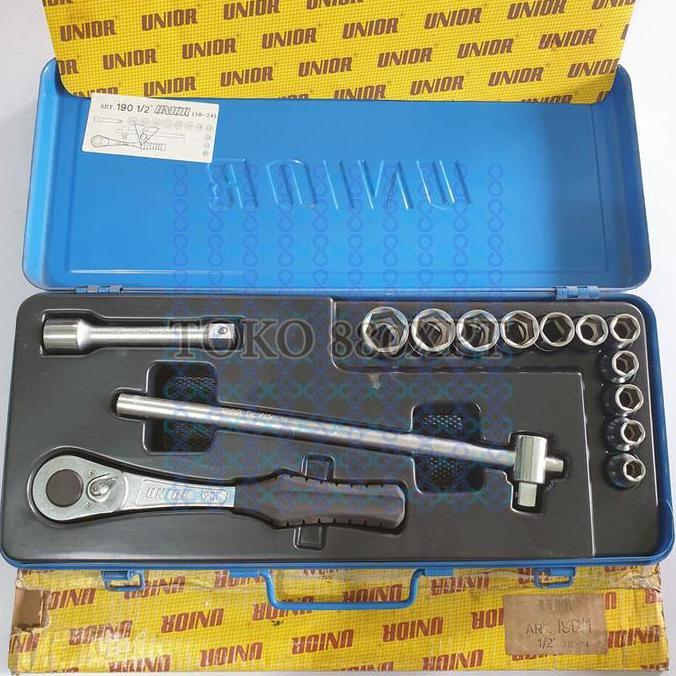 +%+%+%] Unior Series 190/1 Kunci Sok Socket Set 1/2" 10-24mm 6PT Metric MM