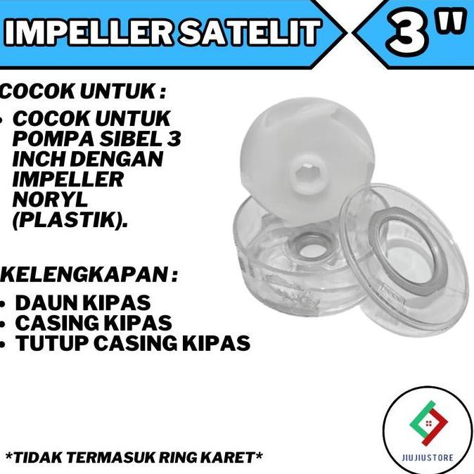 San Ei Kipas Impeller Pompa Satelit 3 Inch Noril Impeler Submersible Noryl 3" San Ei Universal Sible