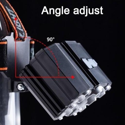 Senter Kepala 50 Watt LED 5 Mata 3 Mode Cahaya Putih