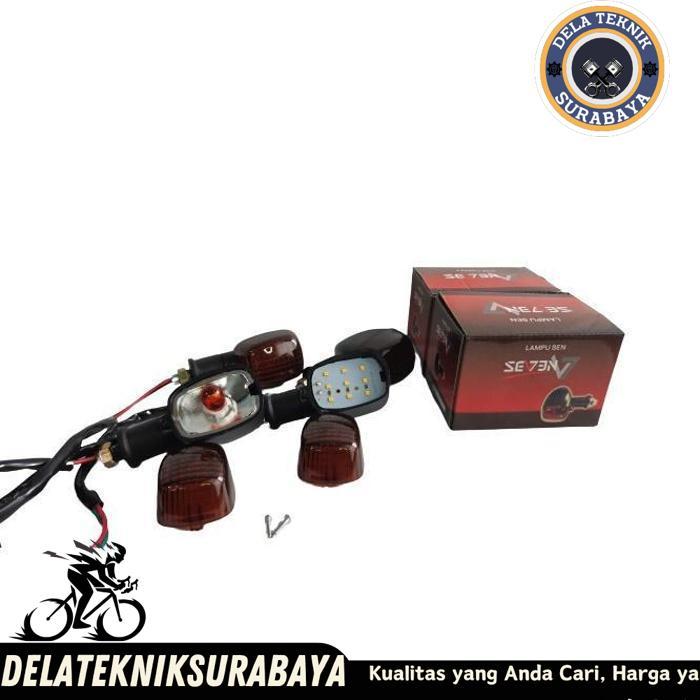 LAMPU SEIN NINJA RR 150 LED RETING STANDART NINJA BOHLAM HITAM 1 SET KANAN KIRI KUALITAS TERBAIK UNI