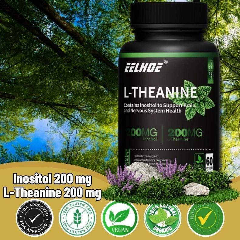 (Promo) Usa L-Theanine 200Mg - 60 Kapsul L Theanine Calm Relax Original