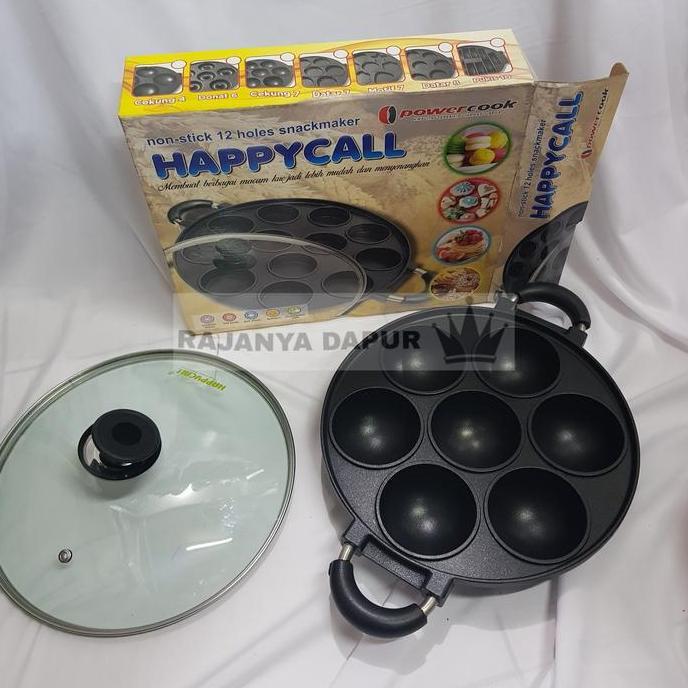 happy call  cetakan kue teflon 7 lubang cekung - happycall lubang 7 cekung - cetakan kue bikang tefl