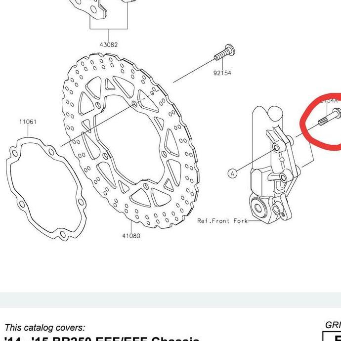 BAUT KALIPER DEPAN KAWASAKI Z250SL Z250 SL ORIGINAL KAWASAKI