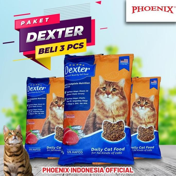 PAK TRI Paket 3 Makanan Kucing Phoenix Dexter 500gr