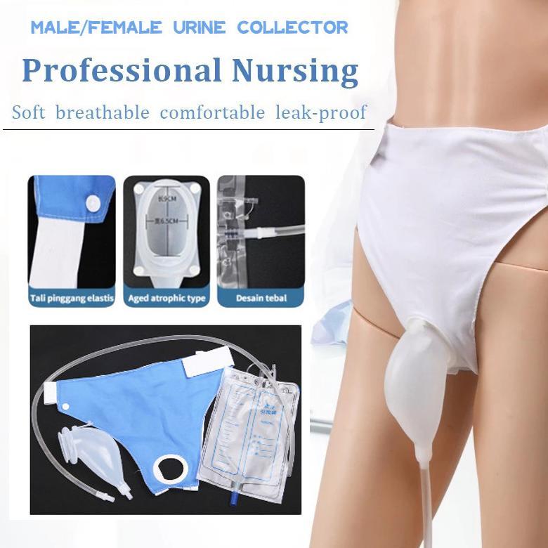 Alat Bantu Kencing Dengan Urinal Bag Kantong Pipis Silikon Eksternal Kateter Kantong Urin Bag Untuk 