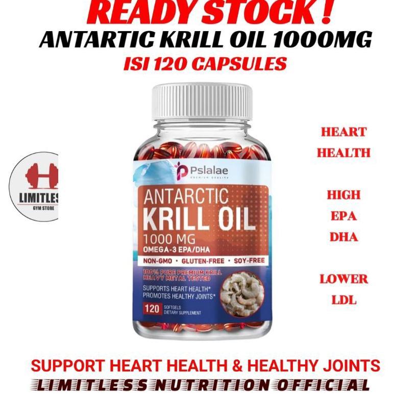 Premium Antartic Krill Oil Omega 3 1000Mg 120 Softgel Original