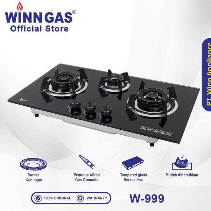 Winn Gas Kompor Tanam 3 Tungku W-999 HItam