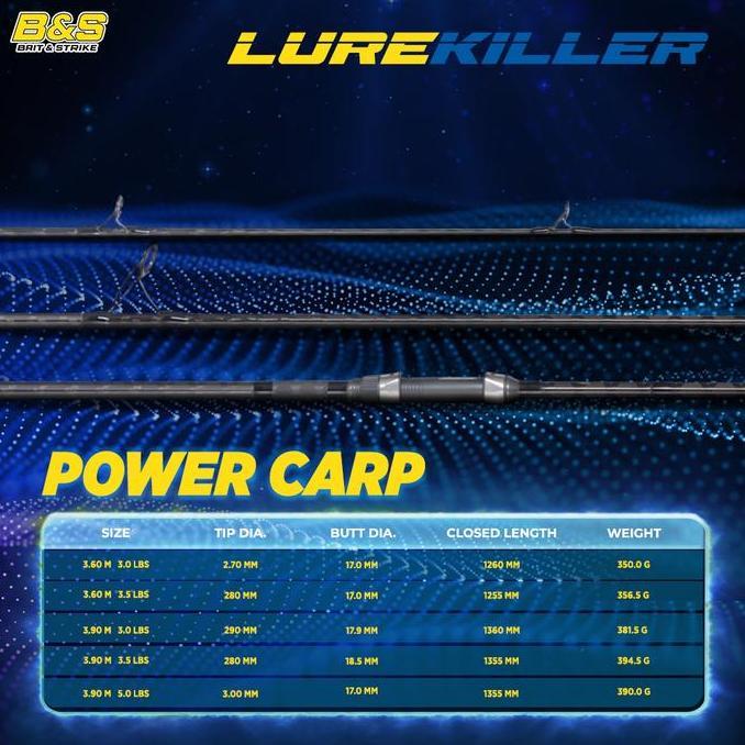Lurekiller Power Carp Joran Pancing pasiran 3.9M Joran Surf kuat JP010