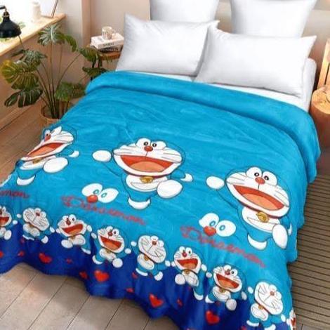 TERBARU - Jumbo Selimut bulu karakter doraemon uk 160x200