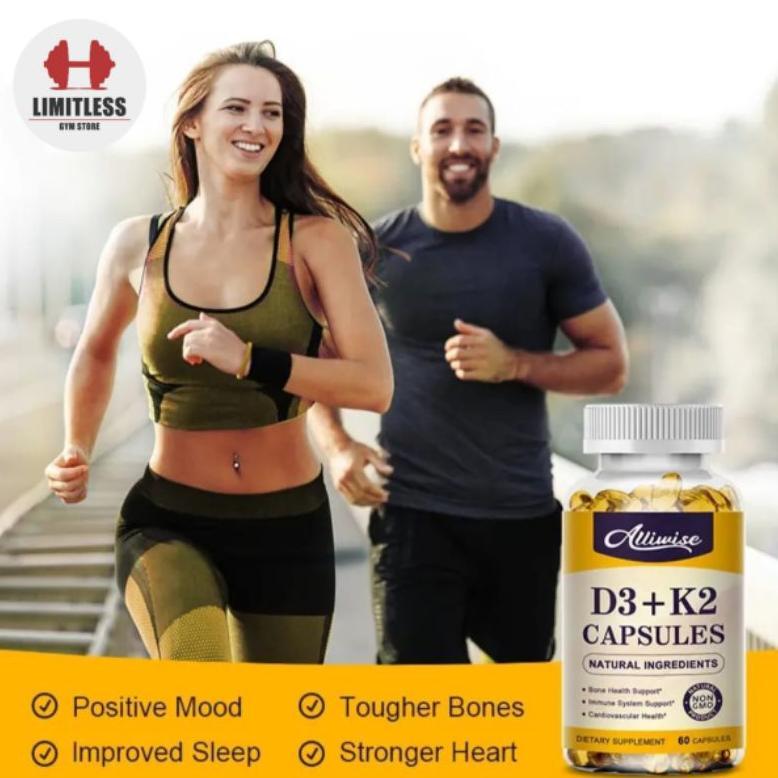 Alliwise Usa Vit D3 5000 Iu + K2 125 Mcg - 120 Kapsul Vitamin D3K2 5000Iu Original