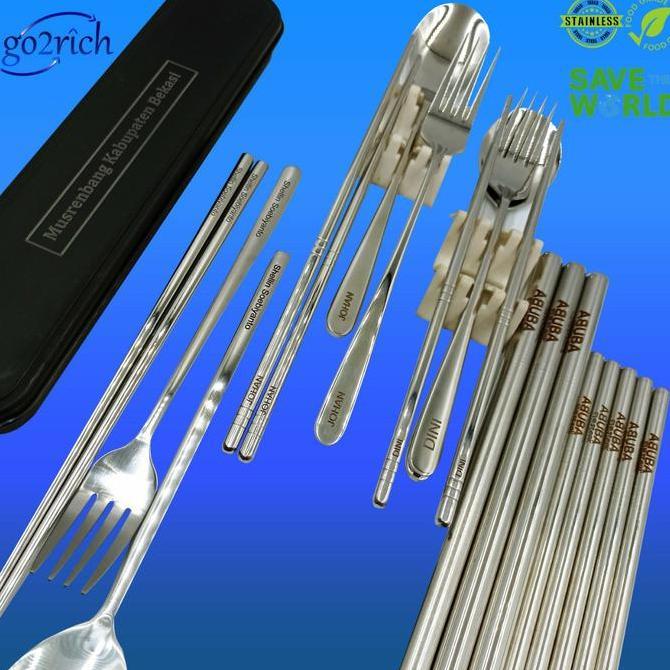 Laser Marking Grafir Alat Makan Tumbler Stainless Metal Sendok Makan