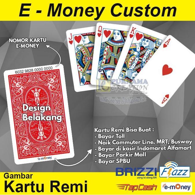 Kartu Emoney E-Money Etoll E-toll Custom Gambar Kartu Remi