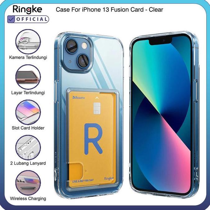 Ringke Casing Compatible For Iphone 13 Fusion Card Clear Bening Case Tempat Kartu Card Holder Uang K