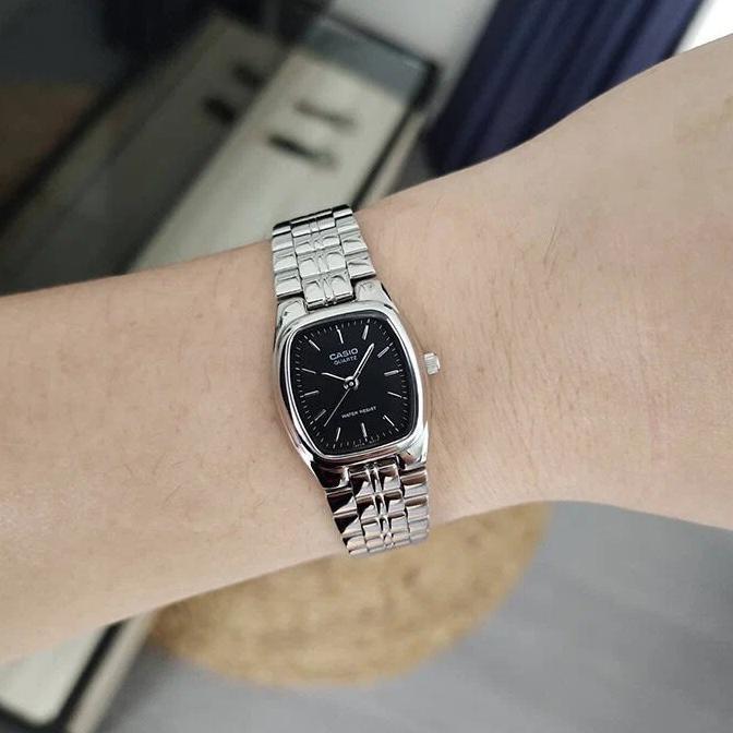 Jam Tangan Wanita Casio Standard LTP-1169D-1ARDF LTP1169 LTP-1169D Black Dial Stainless Steel Band J