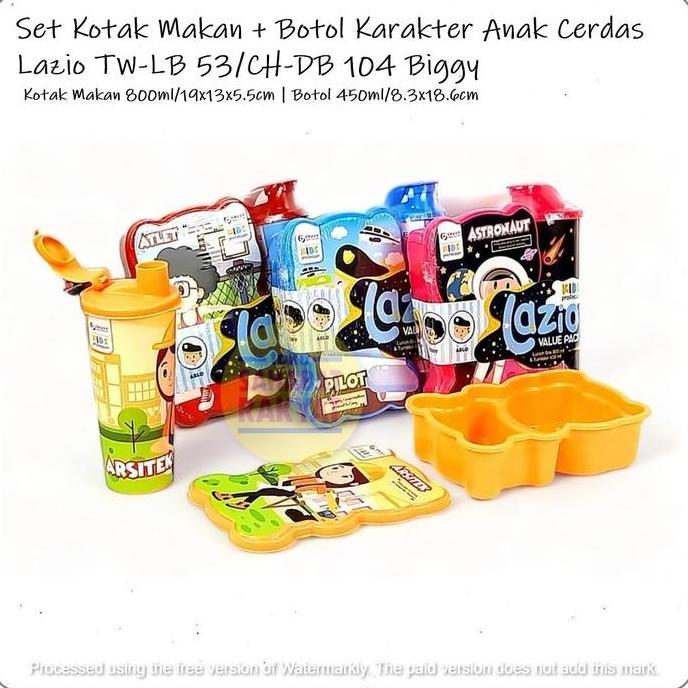 Set Lunch Box Botol LAZIO Value Pack TW-LB 53 CH-DB 104 Biggy