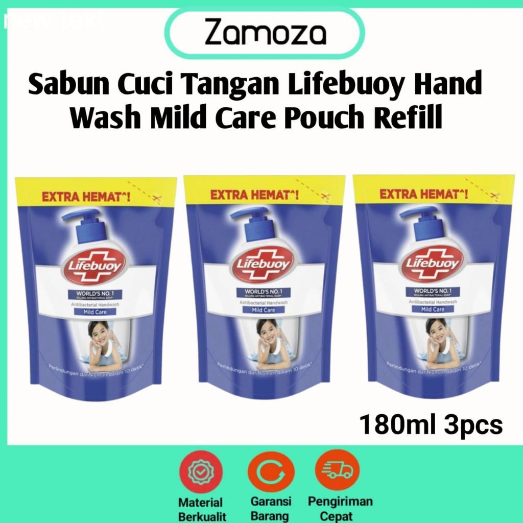 Lifebuoy Hand Wash Sabun Cuci Tangan Mild Care Refill Paket 3 Pcs