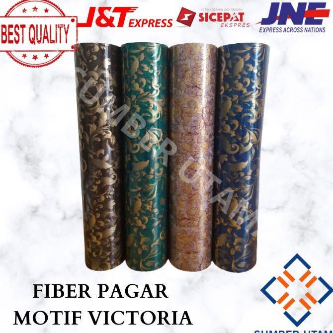 Penutup pagar rumah Fiber Plastik motif batik emas victoria